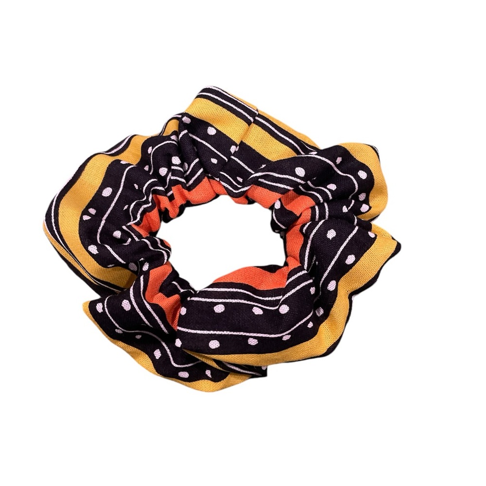 Handmade hair tie scrunchie.  Halloween. Fall